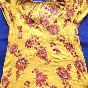 Old Navy Gold Floral Blouse